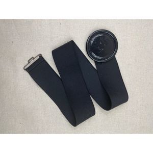 Black 2" Wide Stretch Belt with Giant Button Clasp Fits up to 3X